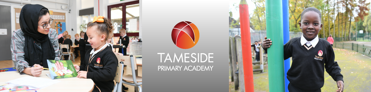 Web banner for TPA, shows school logo and two photos of students